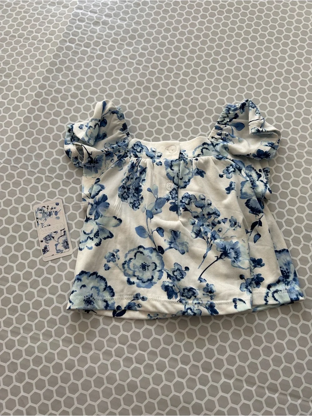 NWT btween White and Blue Floral Girls Pajama Set. 3 Piece Set Size 3T